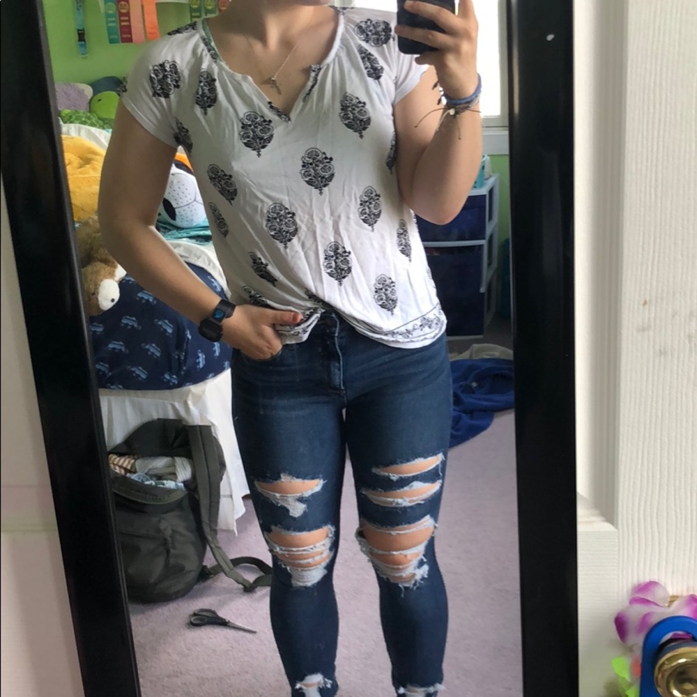 White patterned top
